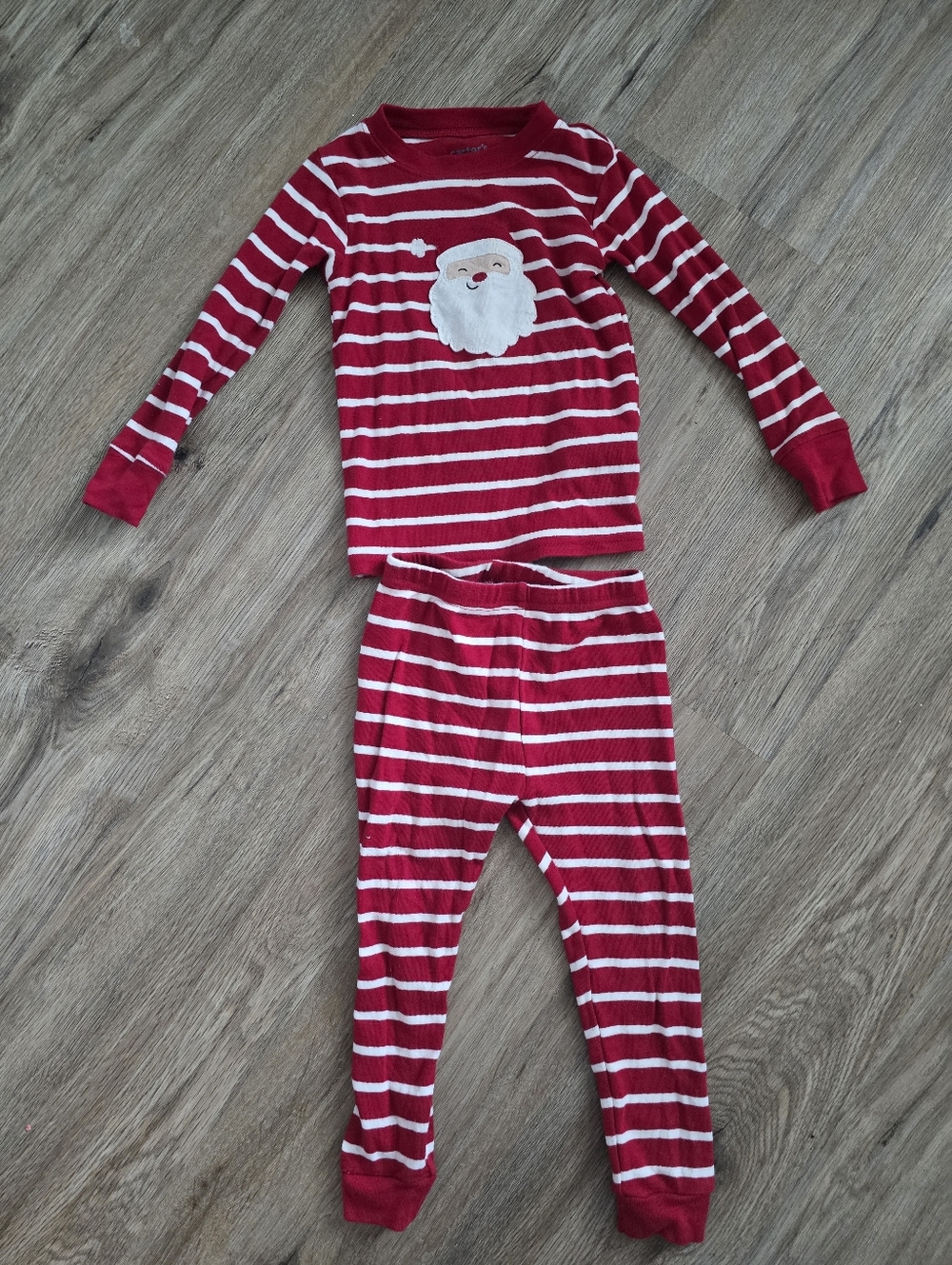 Kids Red & White Stripe Santa Pajama Set — Festive Sleepwear